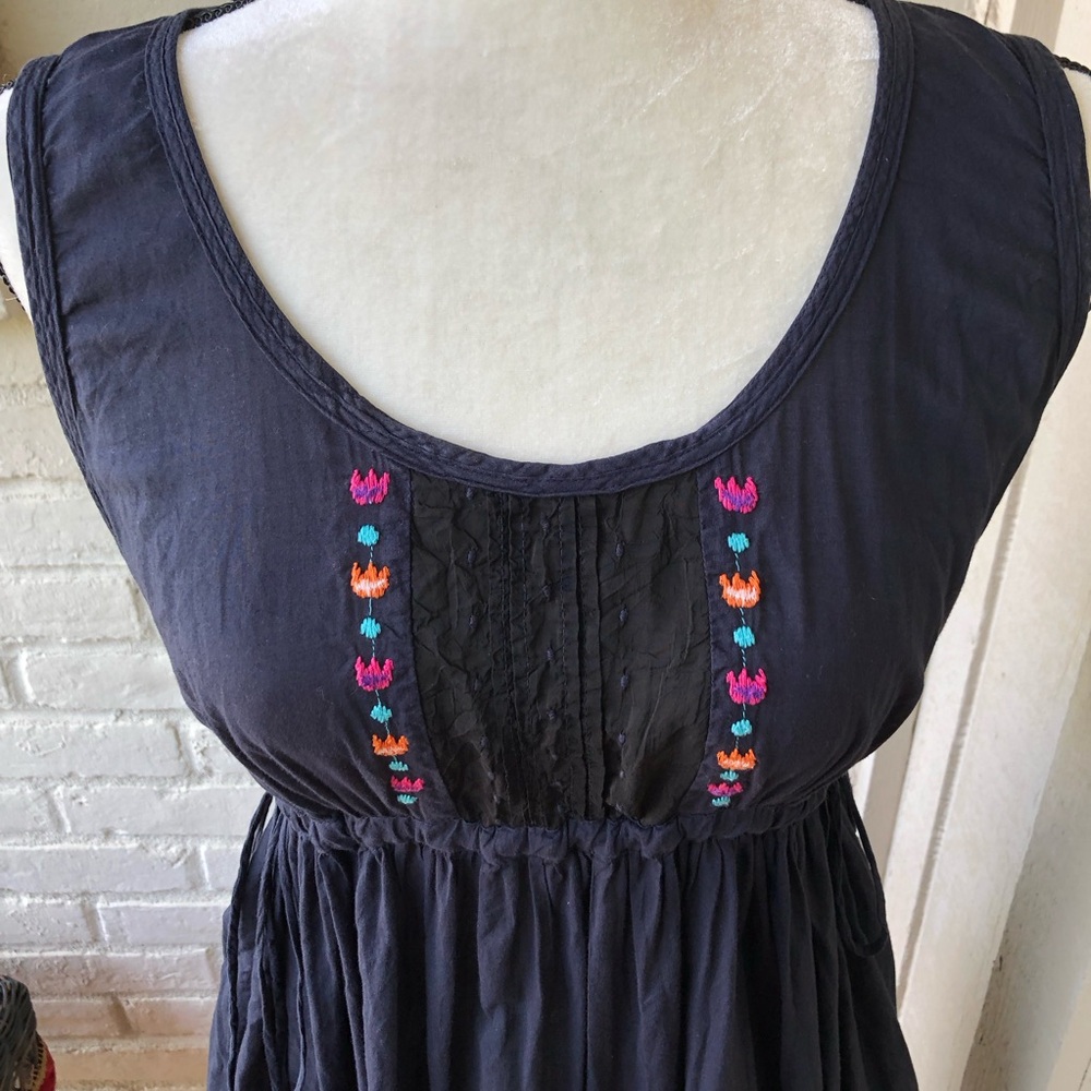 Johnny Was Embroidered Black Tank Dress - Picture 2 of 9